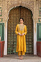 Riwayat mustard printed frockstyle kurta set