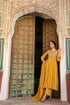 Riwayat mustard printed frockstyle kurta set