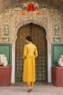 Riwayat mustard printed frockstyle kurta set