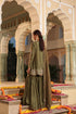Riwayat olive green printed sharara set