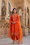 Riwayat orange heavy long kurta set