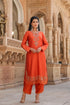 Riwayat orange heavy long kurta set