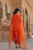 Riwayat orange heavy long kurta set