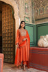 Riwayat orange printed frockstyle kurta set