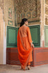 Riwayat orange printed frockstyle kurta set