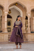 Riwayat purple printed frockstyle kurta set