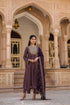 Riwayat purple printed frockstyle kurta set