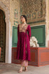Riwayat wine and light pink overlap frockstyle kurta set