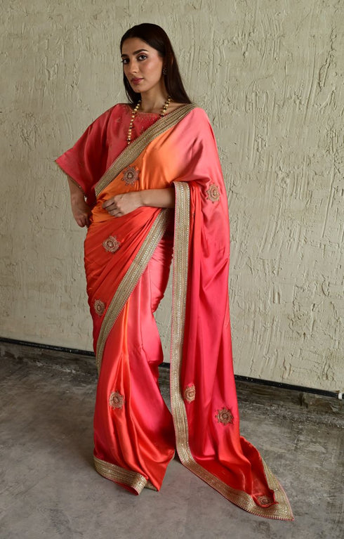 Roop pink shaded sari