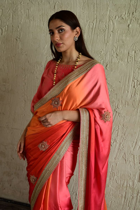 Roop pink shaded sari