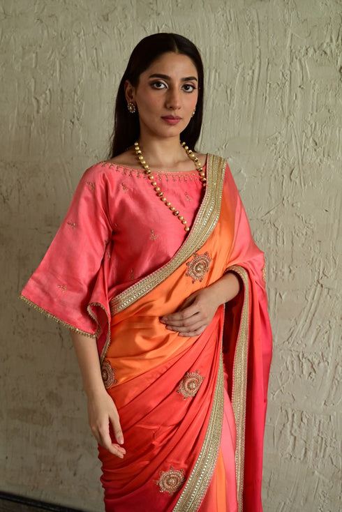 Roop pink shaded sari