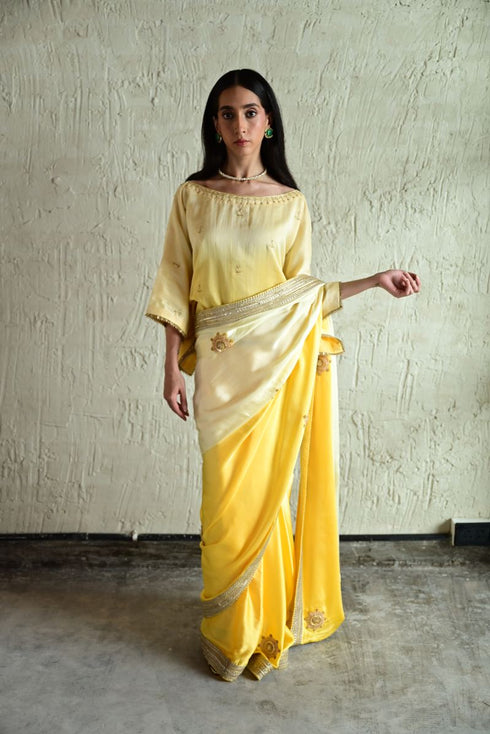 Roop yellow shaded sari