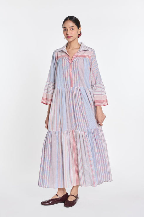 Roscoea collared maxi dress