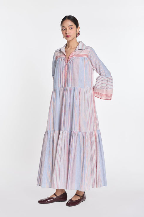 Roscoea collared maxi dress
