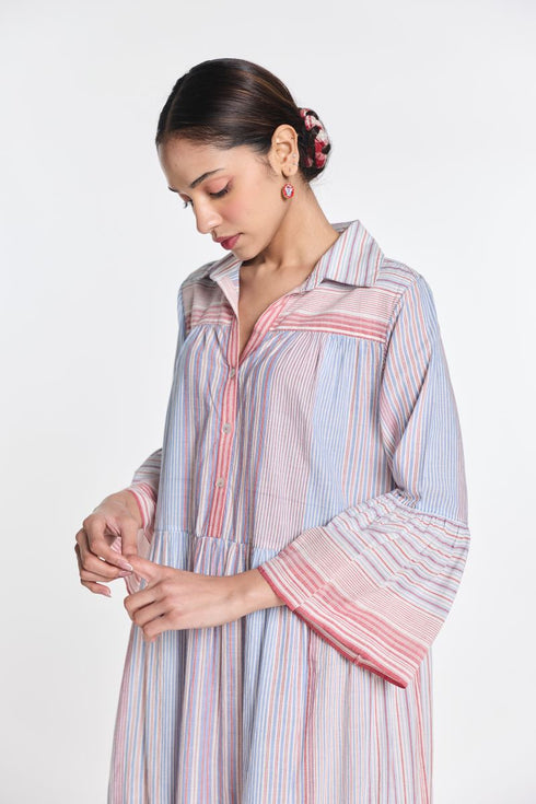 Roscoea collared maxi dress