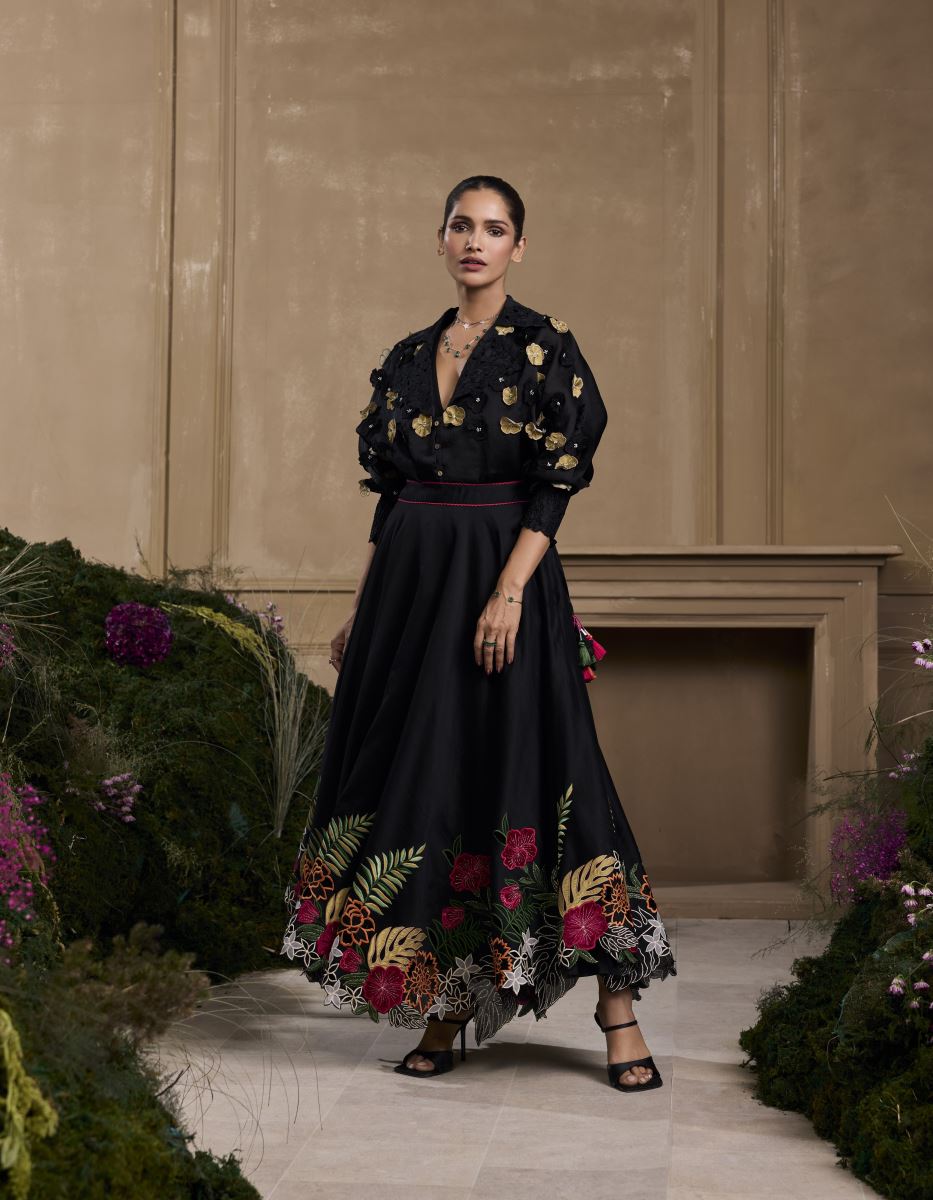 Blake Organza Applique Floral Skirt main image 1