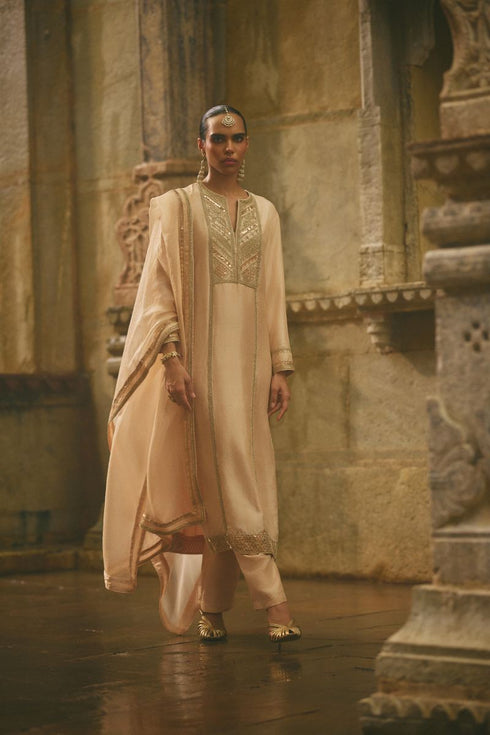 Rose jaipur beige straight kurta set