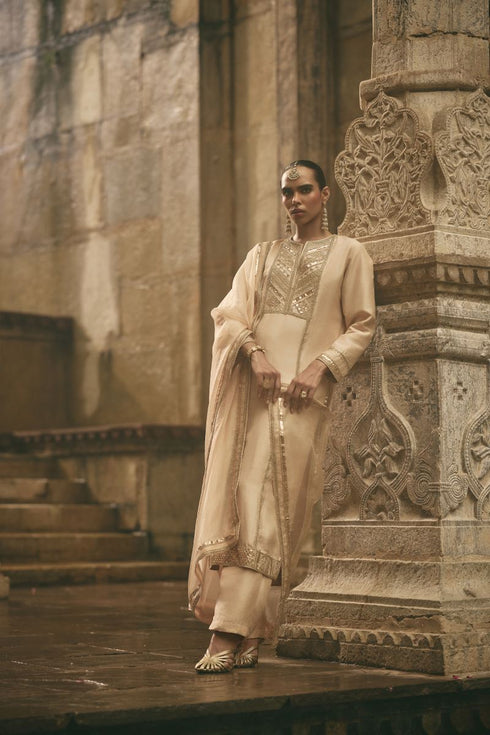 Rose jaipur beige straight kurta set