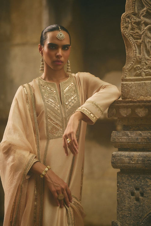 Rose jaipur beige straight kurta set