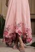 Rose pink embroidered flounce dress