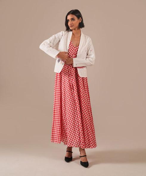 Rose quartz dress with jacket