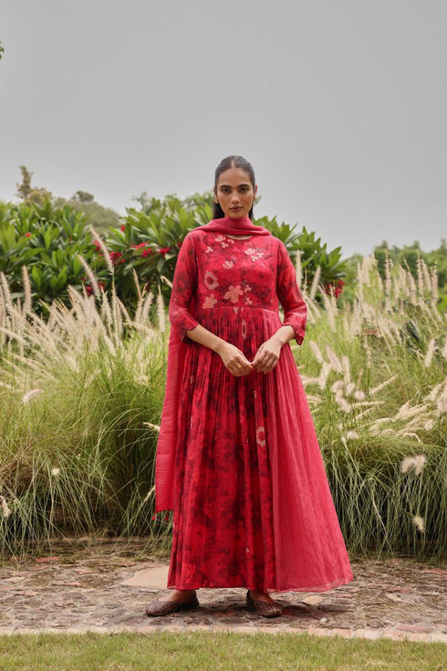 Rosewood bloom anarkali set