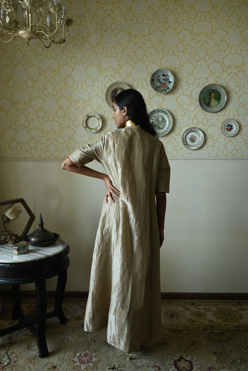 Roshnee chai beige sashiko anarkali