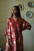 Roshnee red kaftan kurta with dhoti pants