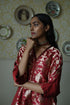 Roshnee red kaftan kurta with dhoti pants