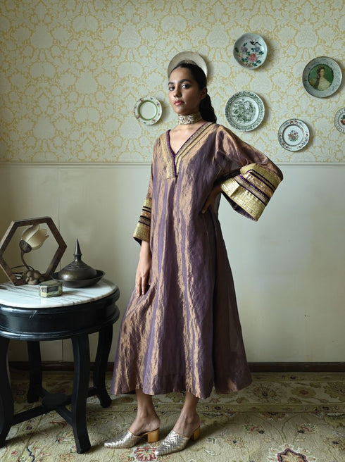 Roshnee waheeda berry purple kaftan