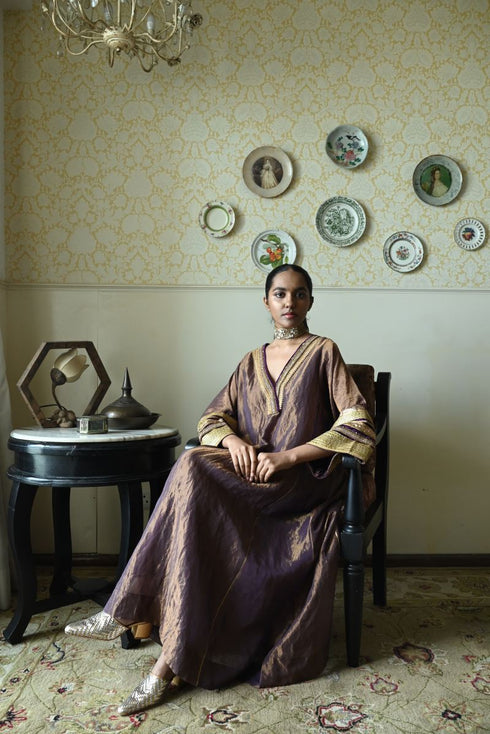 Roshnee waheeda berry purple kaftan
