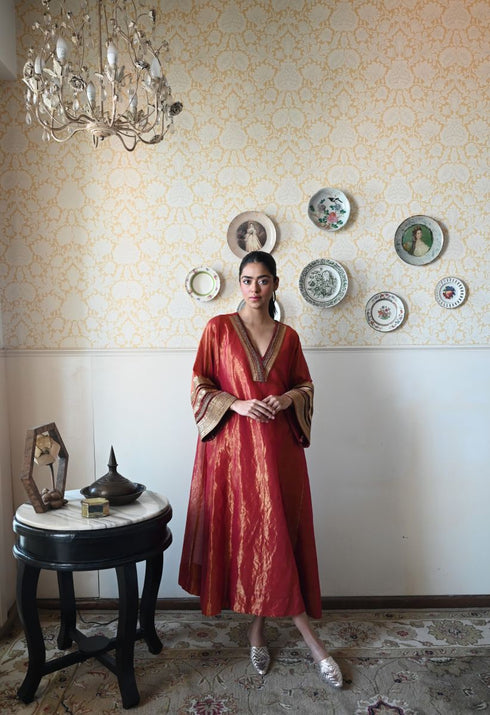 Roshnee waheeda red kaftan