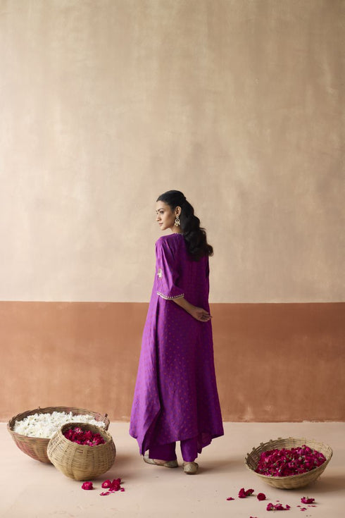 Royal elephant amethyst kaftan set