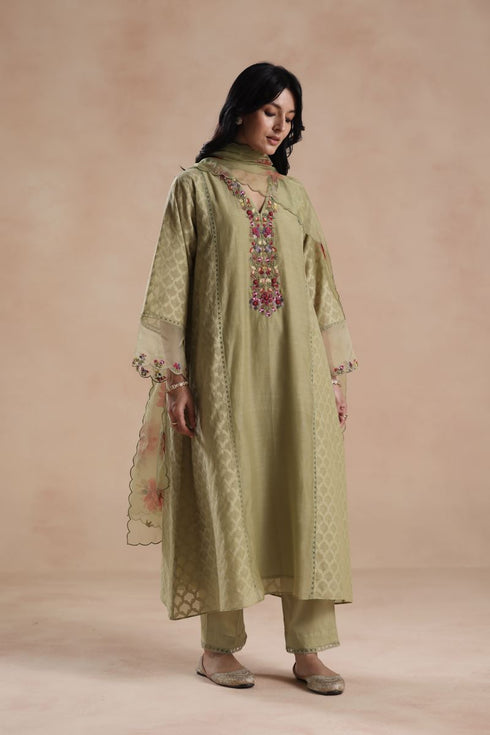 Rua elaichi green kurta set