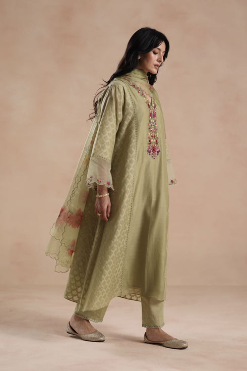 Rua elaichi green kurta set