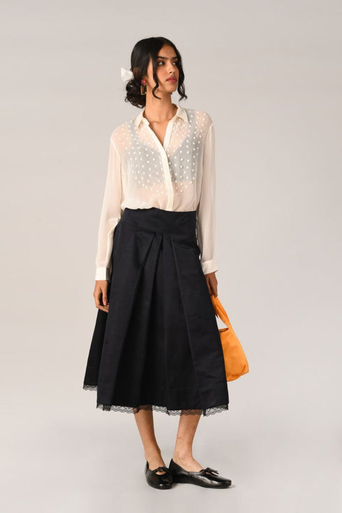 Rubiginosa black pleated skirt