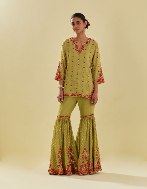 Rukmini green farshi set