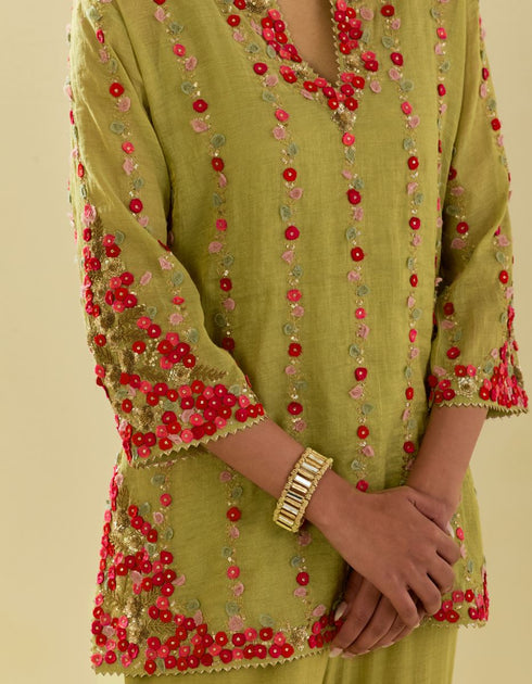 Rukmini green farshi set