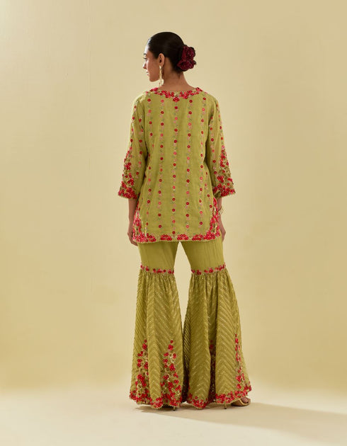 Rukmini green farshi set