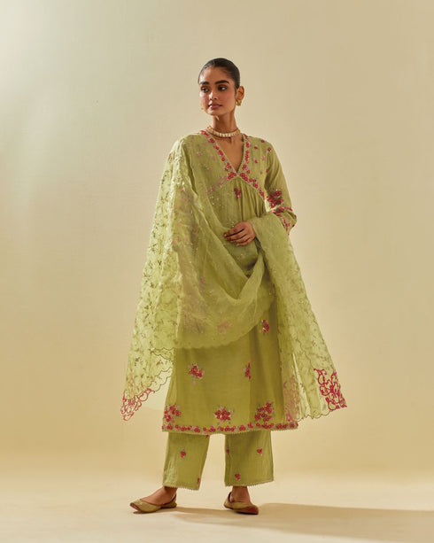 Rukmini green kurta dress set