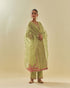 Rukmini green paneled kurta set