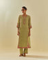 Rukmini green paneled kurta set