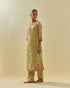 Rukmini green paneled kurta set
