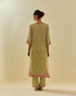 Rukmini green paneled kurta set