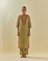 Rukmini green tissue chanderi kurta set