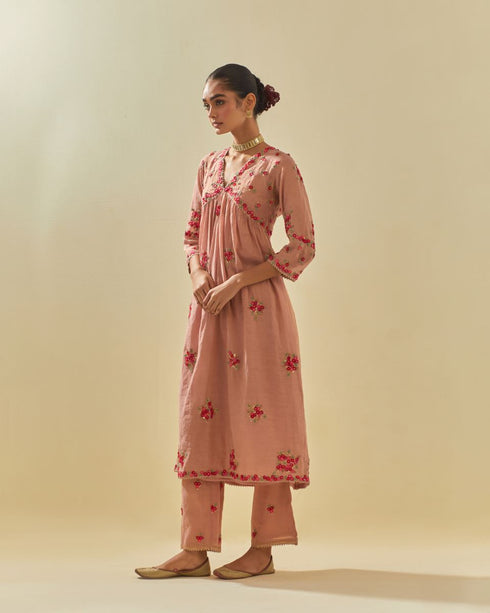 Rukmini pink kurta dress set