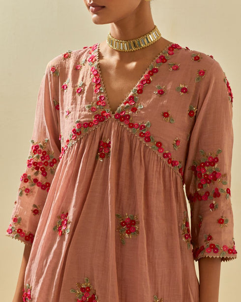 Rukmini pink kurta dress set