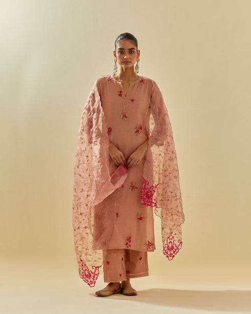 Rukmini pink kurta set
