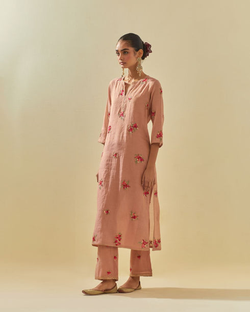 Rukmini pink kurta set