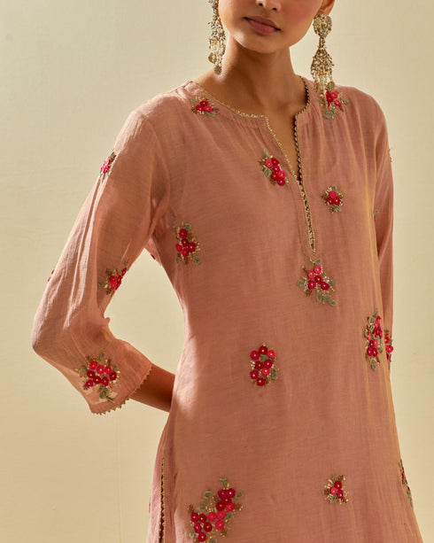 Rukmini pink kurta set